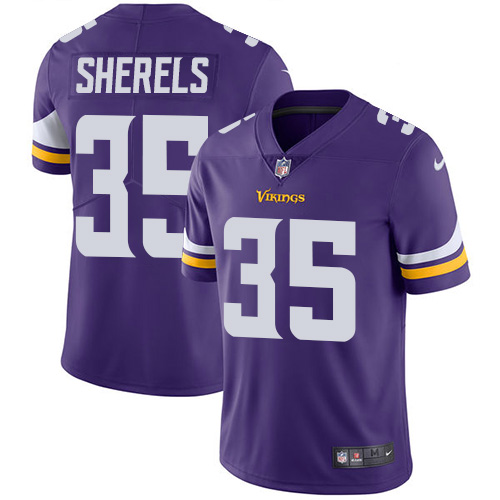 Minnesota Vikings #35 Limited Marcus Sherels Purple Nike NFL Home Men Jersey Vapor Untouchable